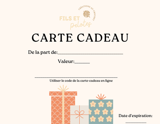 Les cartes cadeaux 🎁