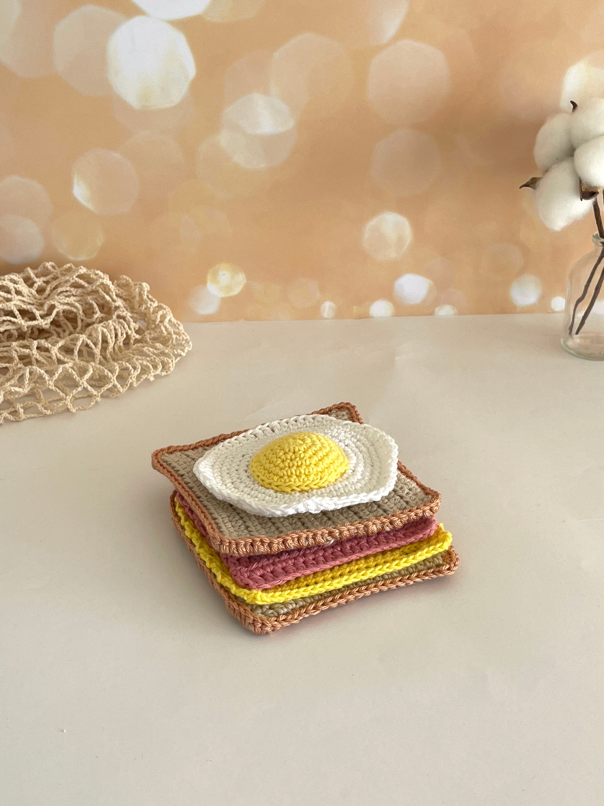 Dinette enfants: Croque Madame et Monsieur au crochet – Fils et