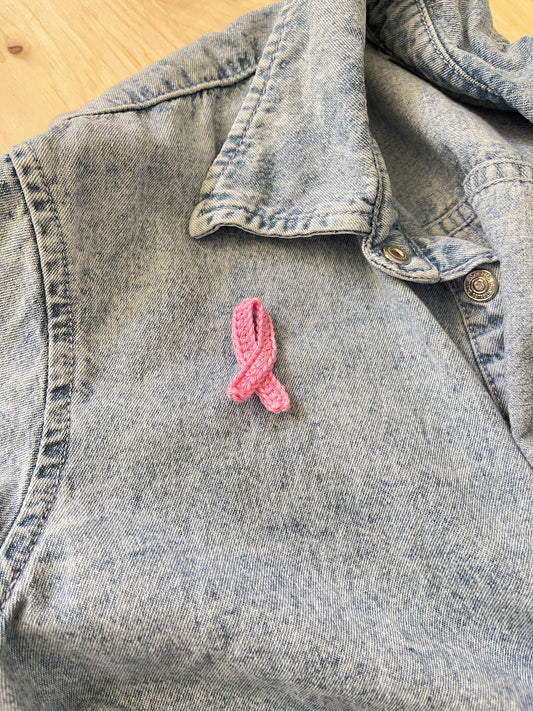 Pink ribbon brooch