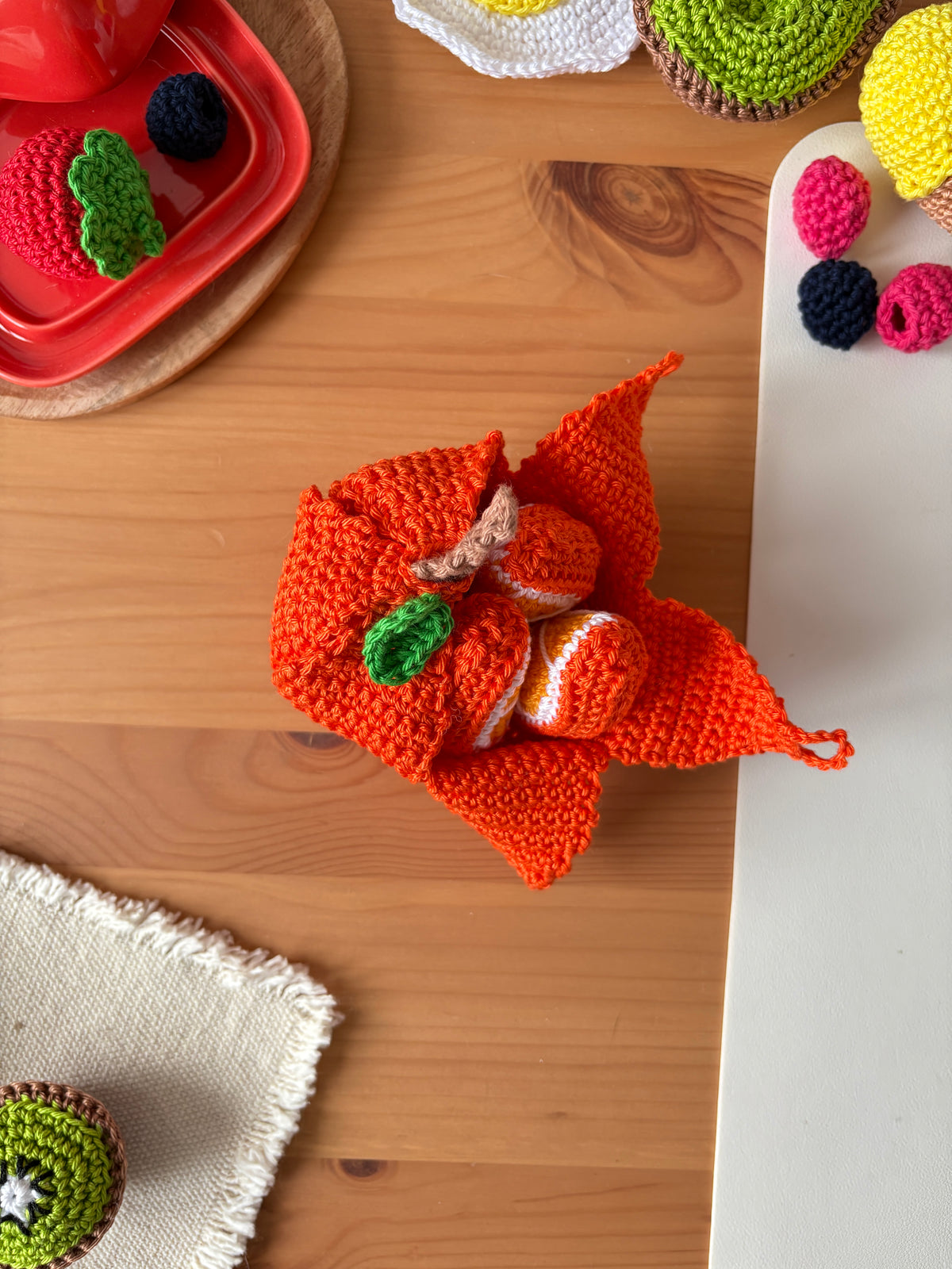 Haut Crochet Orange Fait Main – Taille XS, Sans Manches, 100% Coton, Neuf Sans étiquette